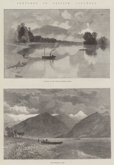 Schetsen in Brits-Columbia door Thomas Moran